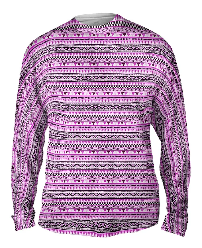 Fashion Long Sleeve-Tribal Pink Aztec Warrior