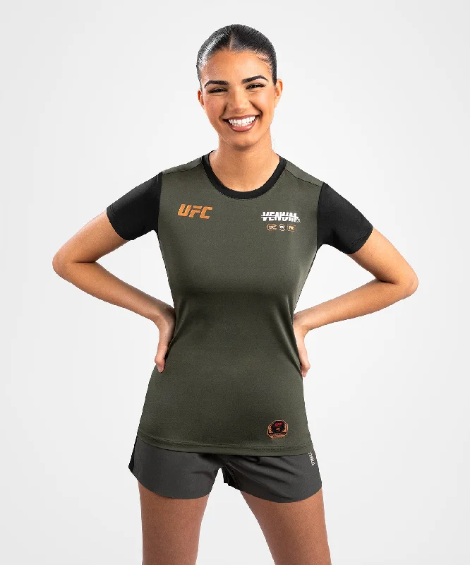 Custom T-Shirt-UFC Adrenaline by Venum Fight Week  Women’s Dry-Tech T-shirt - Khaki/Bronze