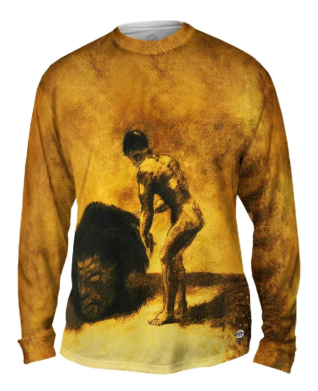 Ribbed Long Sleeve-Odilon Redon - "David And Goliath" (1875)