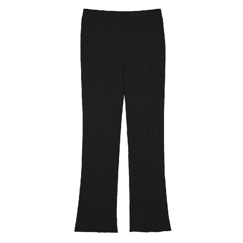 Slim Fit Jogger Pants-Tailored Knitted Black Trousers