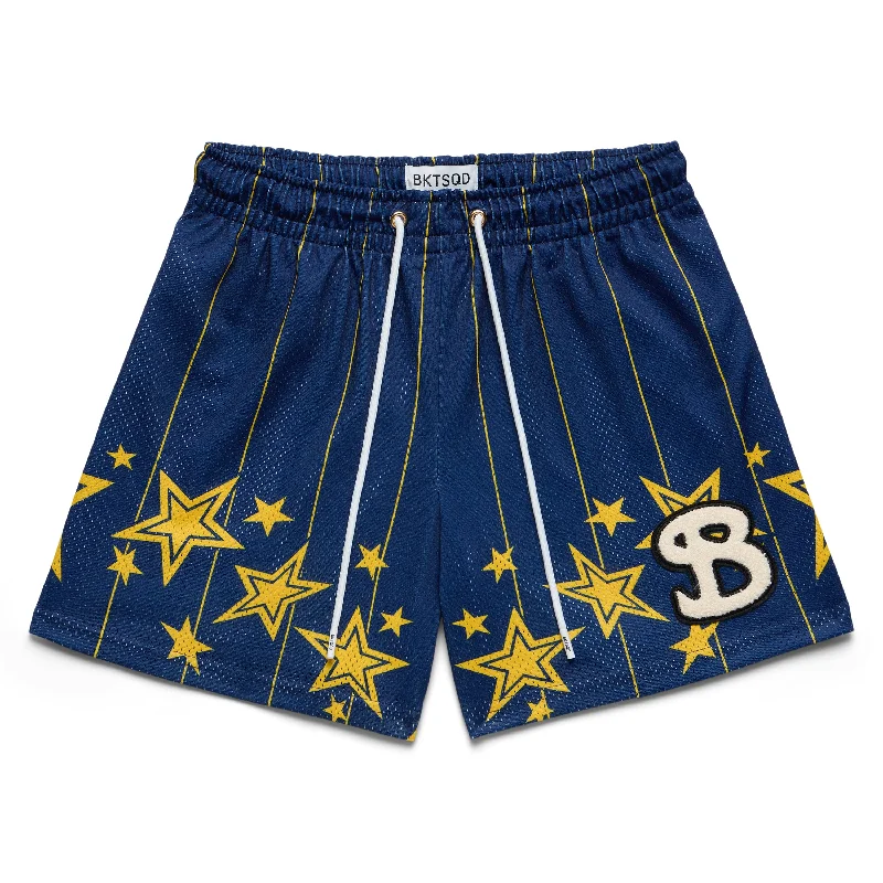 High-Waisted Shorts-ALL STAR SHORTS - BLUE