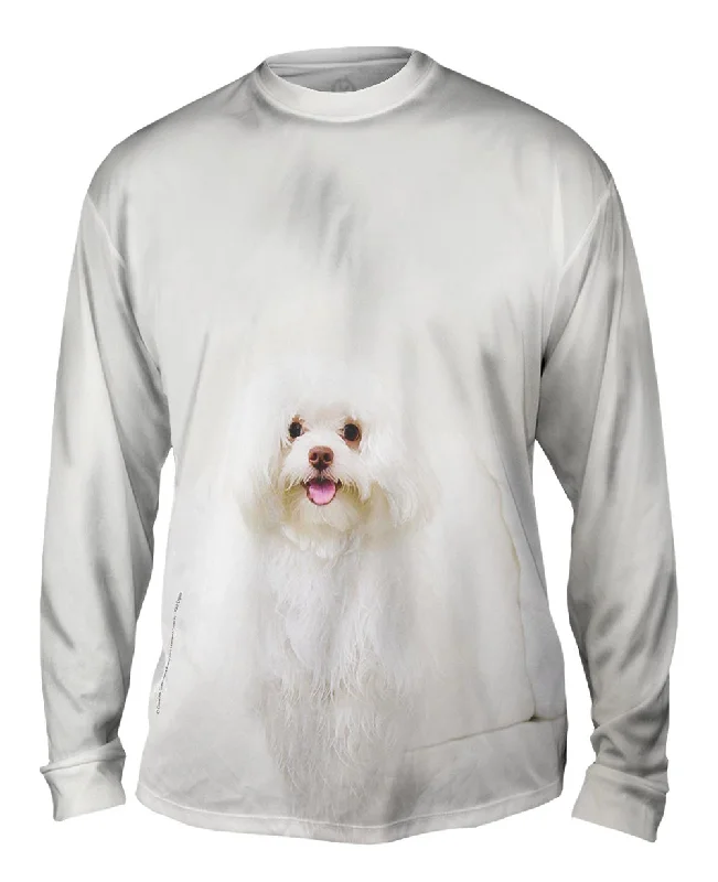 Fitted Long Sleeve-White Wash Maltese