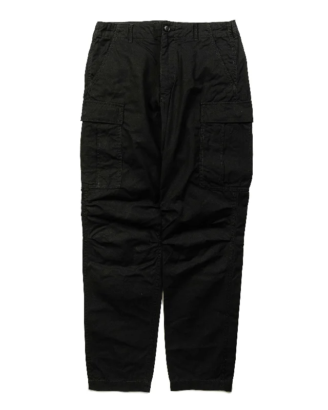 Formal Pants-Sage de Cret x Lost & Found Coated Cotton/Linen Cargo Trouser Black