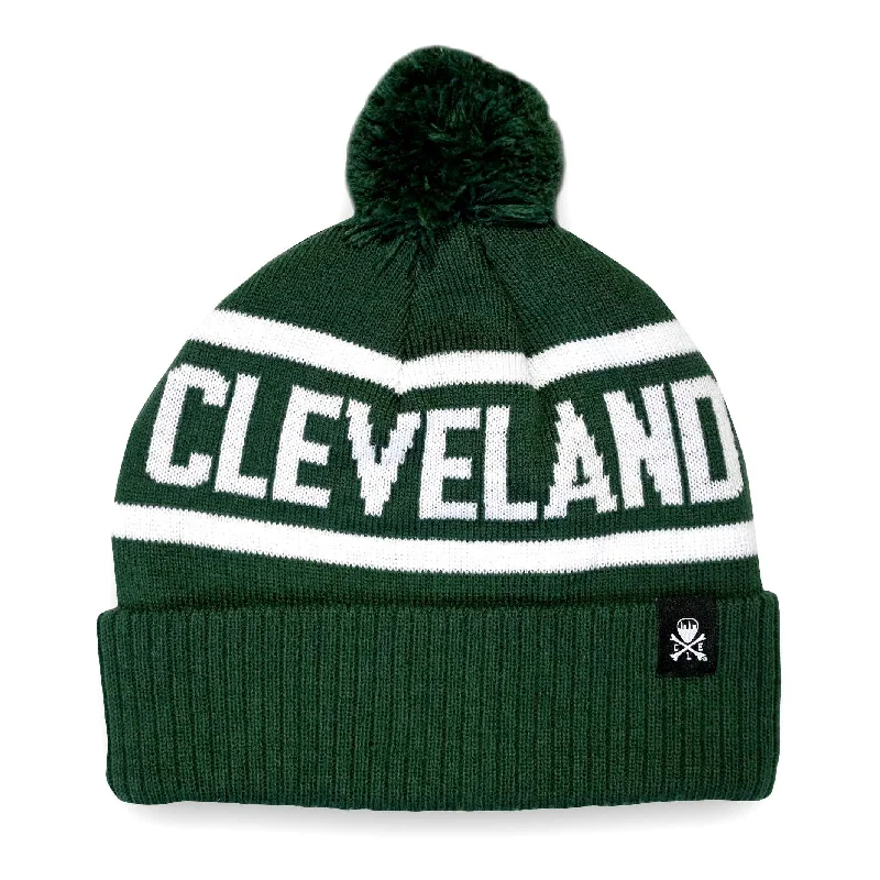 Formal Hat-Cleveland Jacquard Pom Beanie - Forest