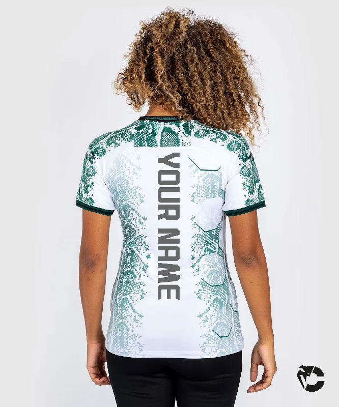 Comfortable Cotton T-Shirt-UFC Adrenaline by Venum Personalized Authentic Fight Night Women’s Walkout Jersey - Emerald Edition - White/Green