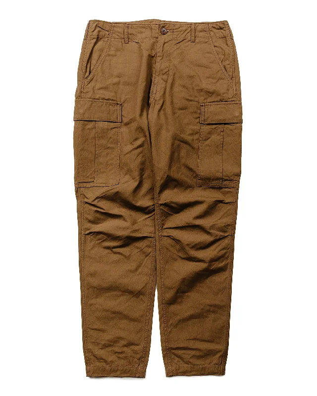 Trendy Pants-Sage de Cret x Lost & Found Coated Cotton/Linen Cargo Trouser Beige