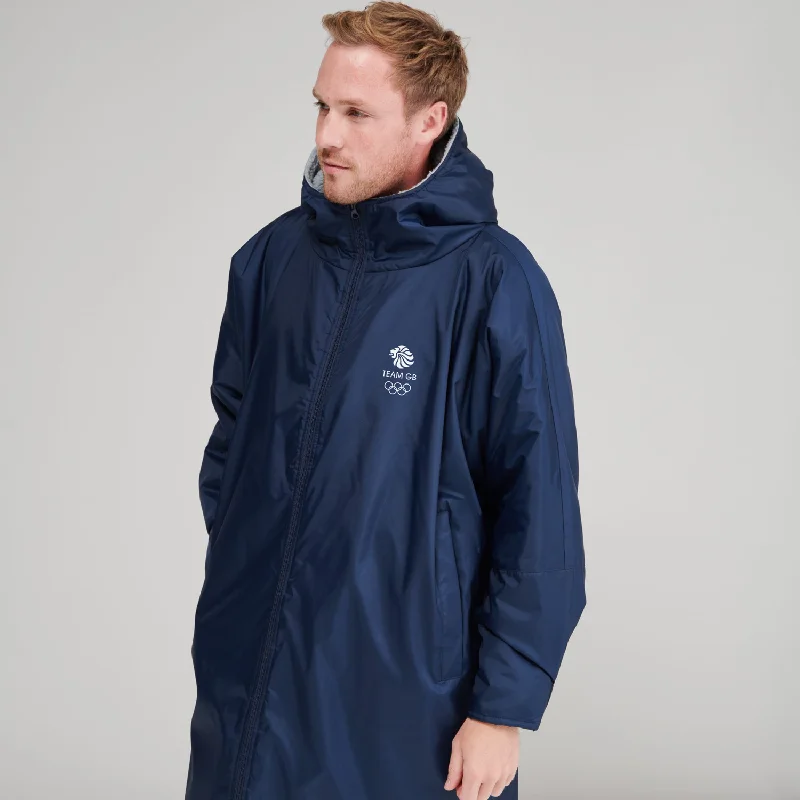 Stylish Jacket-Team GB All-Weather Changing Robe Navy