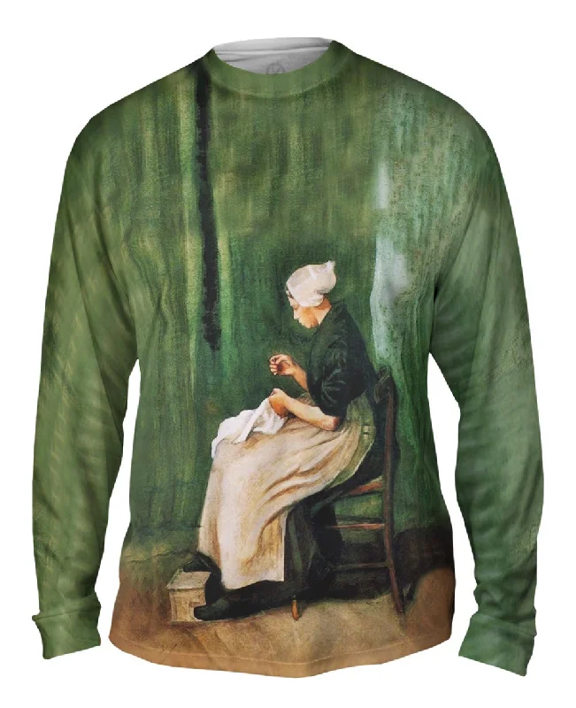 Classic Fit Long Sleeve-Van Gogh -"Woman Sewing" (1882)