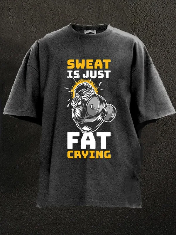 Classic T-Shirt-sweat is just fat crying Washed Gym Shirt