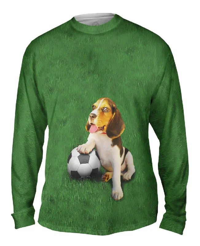 Relaxed Fit Long Sleeve-Wanna Play Soccer Beagle