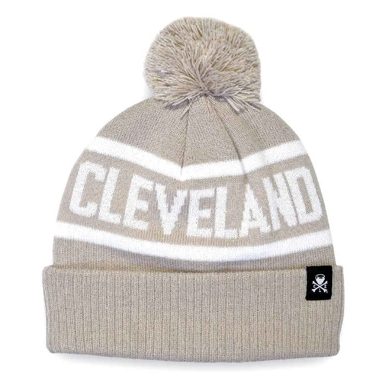 Modern Hat-Cleveland Jacquard Pom Beanie - Khaki