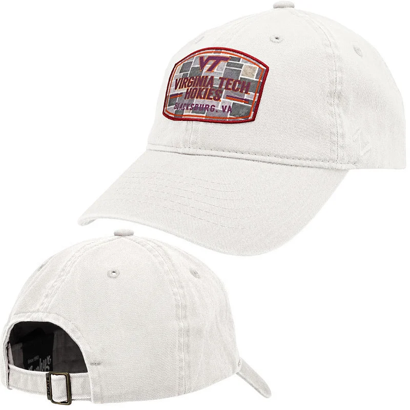 Outdoor Hiking Hat-Virginia Tech  Hokie Stone Patch Hat: White by Zephyr