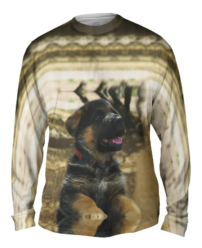 Stretch Long Sleeve-Water Reflection German Shepherd