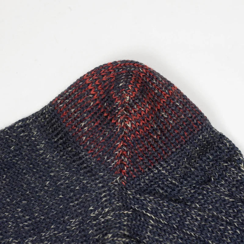 Casual Crew Socks-Navy melange merino wool socks