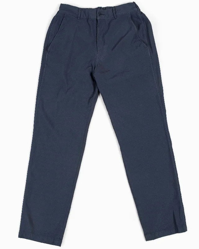 Lightweight Joggers-Sage de Cret Tapered Pants Navy Polyester Oxford