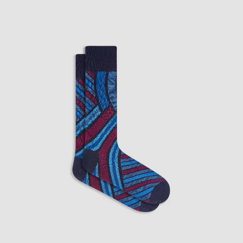 Padded Socks-Striped Mid-Calf Socks