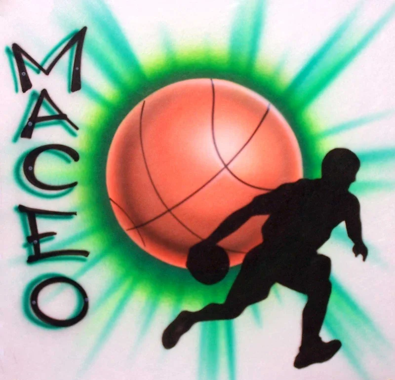 Satin Shirt-Basketball & Player Custom Airbrushed Personalized Shirt