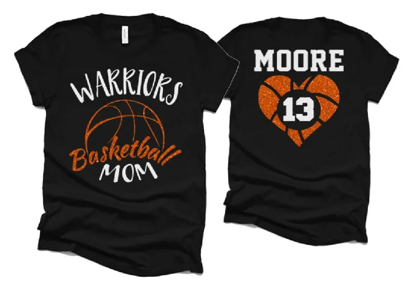 Long Sleeve Blouse-Glitter Basketball Mom Shirt | Basketball Mom Shirt | That's My Girl | Basketball Bling | Basketball Spirit Wear | Bella Canvas Tshirt | Basketball Mom Shirt |