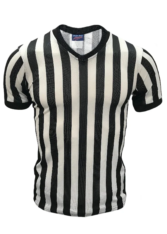 Casual Shirt-D815 - "CLEARANCE ITEM" Dalco Basketball Officials V Neck Shirt with Black Side Panel With Cooling Mesh Fabric