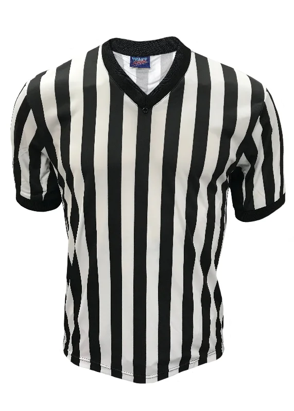 Peplum Blouse-D715 - Dalco Basketball Officials V Neck Side Panel Shirt with Pro Comfort Cooling Fabric