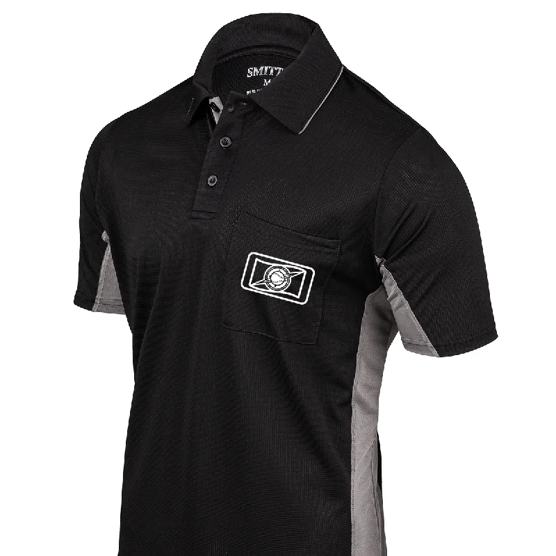 Draped Blouse-Frontier League Smitty Pro Flex MLB Black Umpire Shirts