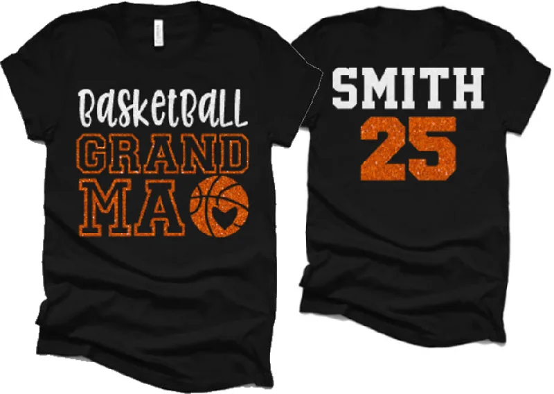 Draped Blouse-Glitter Basketball Grandma | Basketball Mom Shirt | Bella Canvas Tshirt | Basketball Mom Shirt | Customize Colors