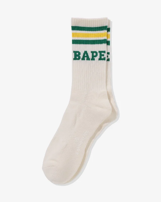 Thermal Boot Socks-BAPE STRIPE SOCKS - GREEN